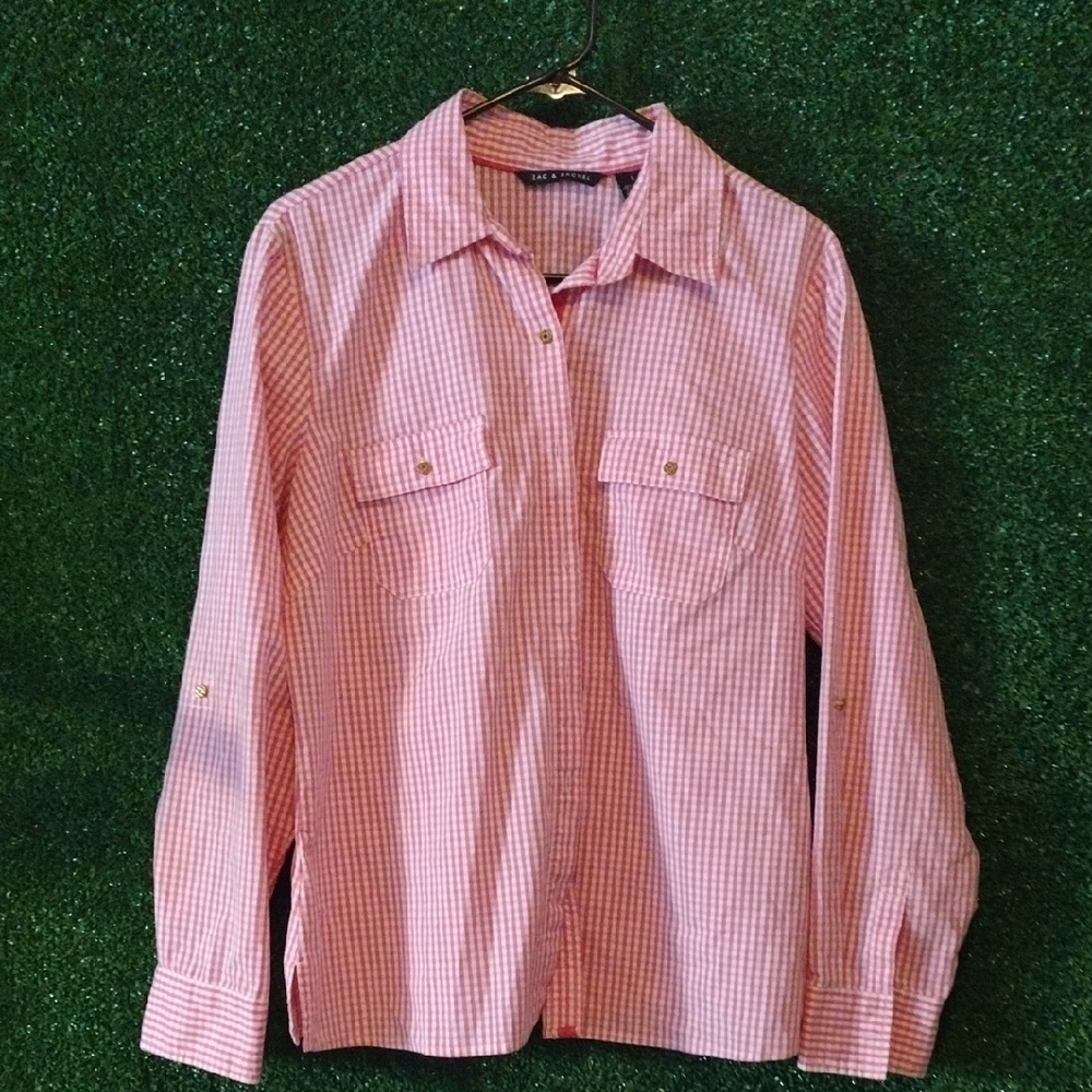 Zac & Rachel Pink Checkered Blouse